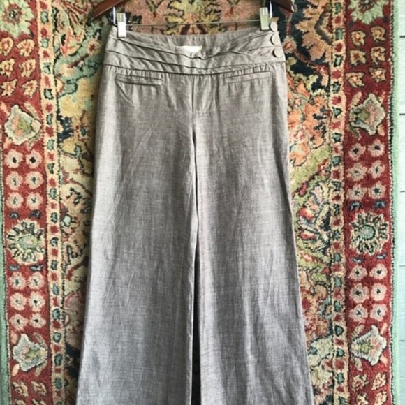 AnthroWide Leg Trousers Side Button Cumberland Ple - Picture 5 of 8